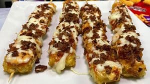 Easy To Make Loaded Tater Tot Skewers