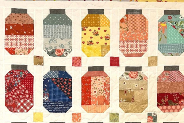 Quilt Jar Block From Fabric Scraps