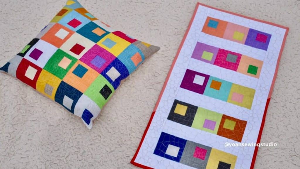 Square in a Square Pillow and Table Runner Quilt