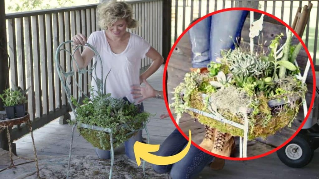 Transform An Old Chair Into A Cute Succulent Planter