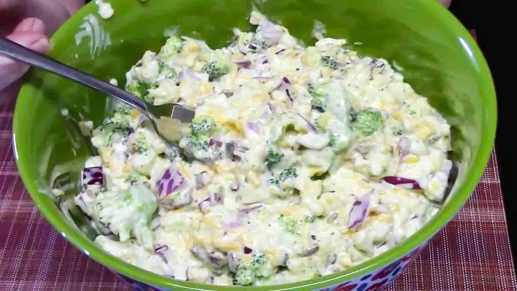 Easy broccoli and cauliflower summer salad recipe