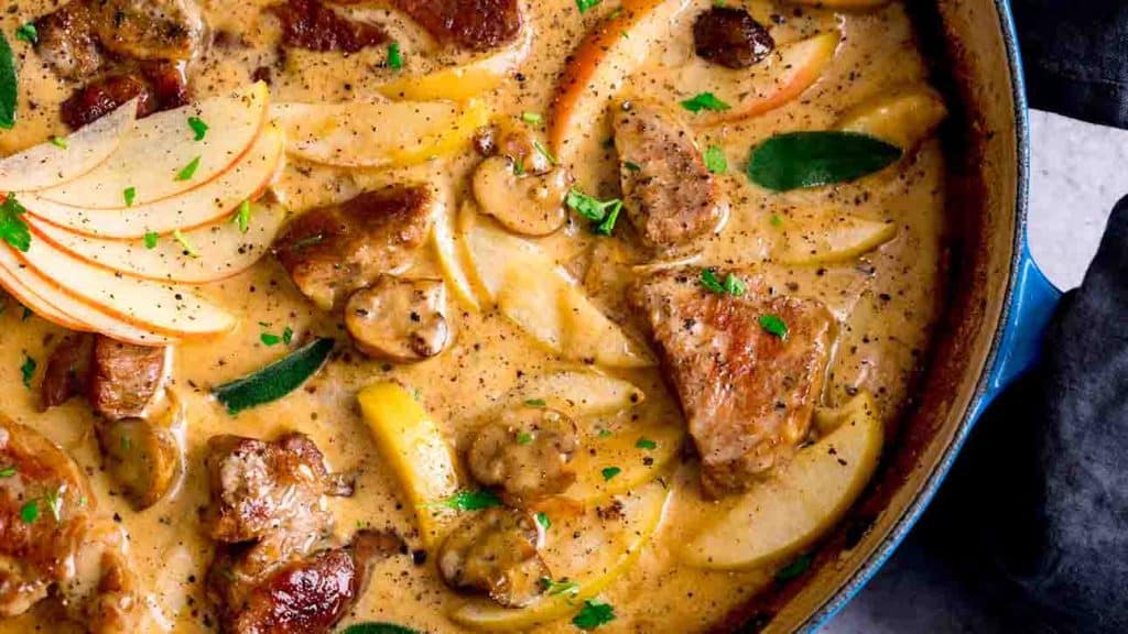 easy creamy pork and apple casserole recipe