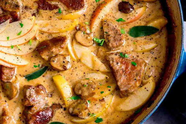 easy creamy pork and apple casserole recipe