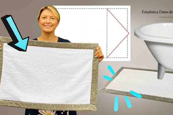 DIY bath rug from old towels tutorial