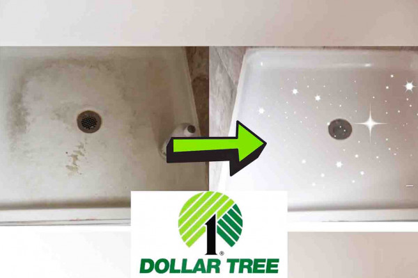 DIY magic shower cleaner with dollar tree items