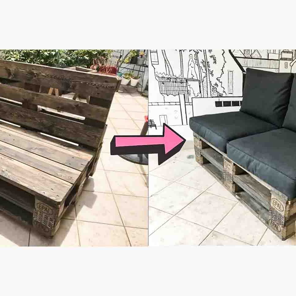 Easy DIY Pallet Couch Tutorial - DIY Joy, image size:967x967