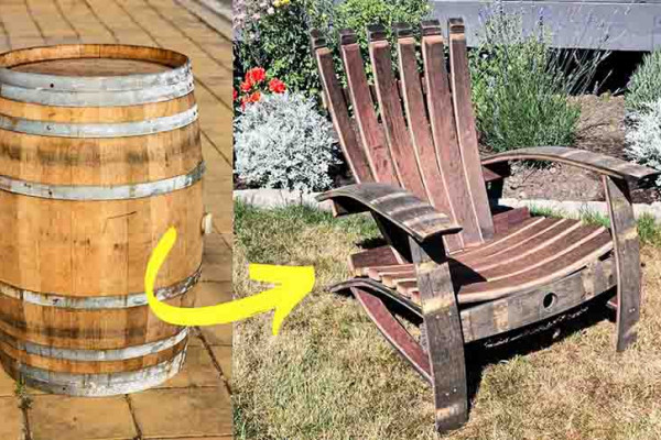 DIY wine barrel chair tutorial
