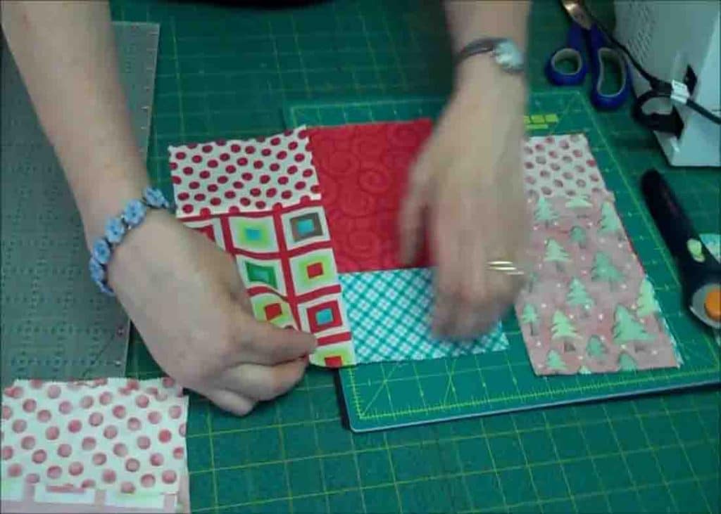 Stitching the quilt blocks together