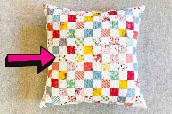 Fast and easy patchwork pillow cover quilt tutorial