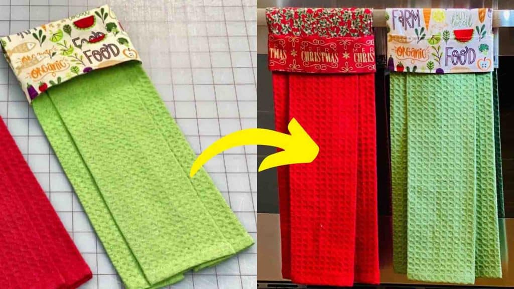 Easy DIY hanging tea towel tutorial