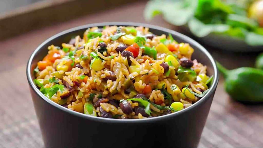 Mexican-inspired rice and beans for vegans