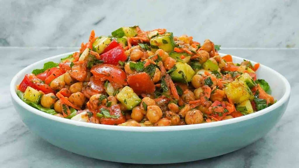 Healthy plant-based chickpea salad recipe