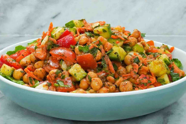 Healthy plant-based chickpea salad recipe
