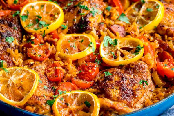 One-pan spanish chicken and dirt rice recipe