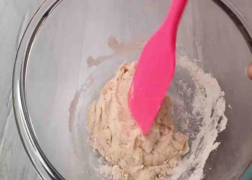 Making the dough for the stovetop bread