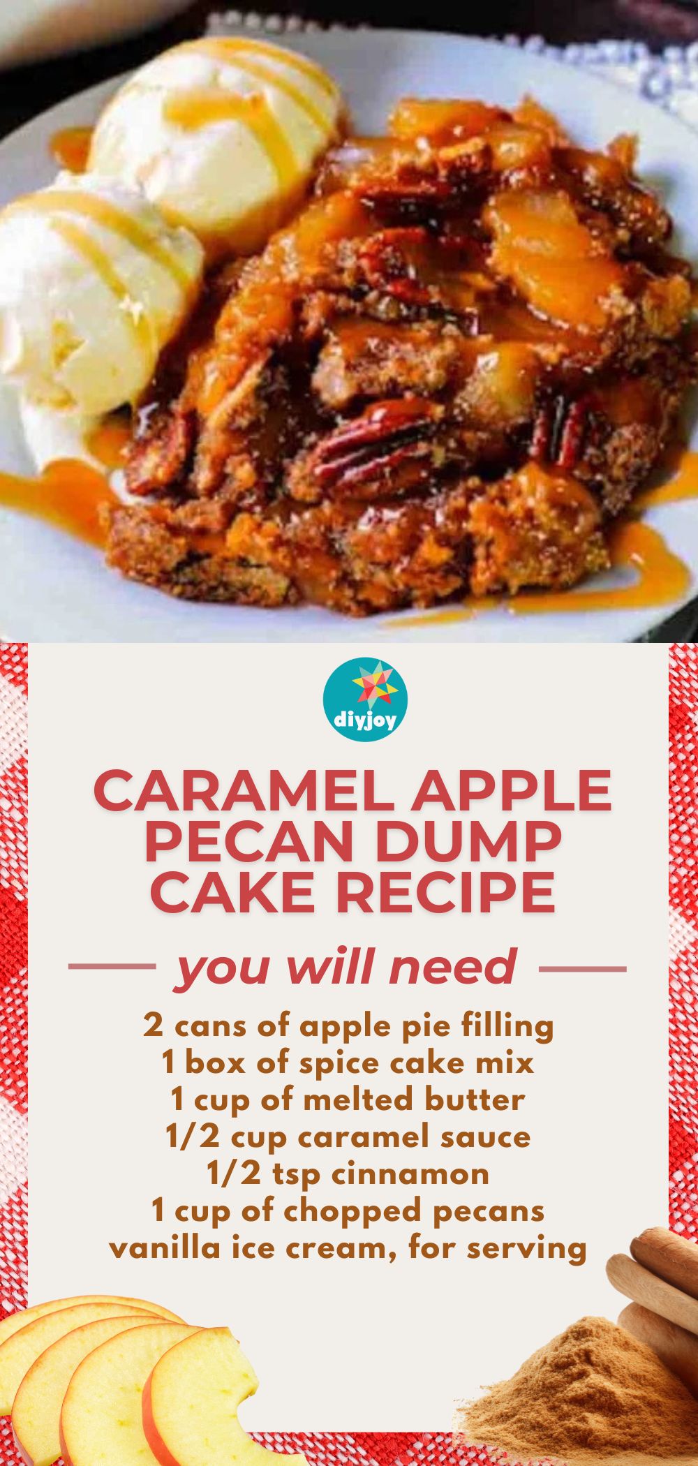 Caramel Apple Pecan Dump Cake Recipe