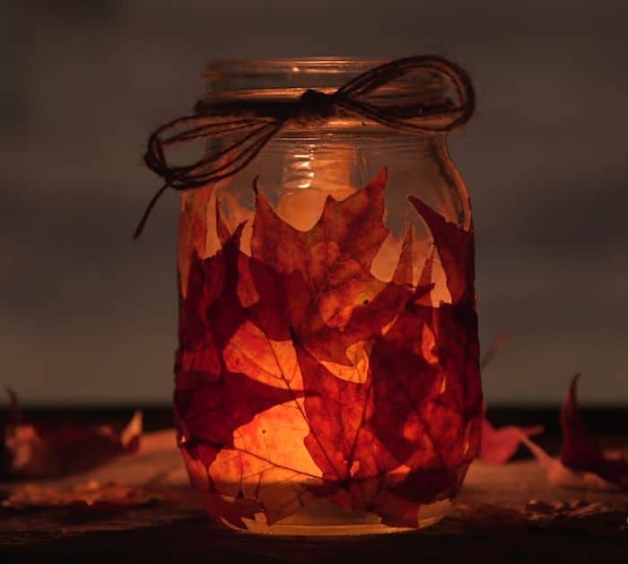 DIY Fall-Themed Mason Jar Candle Holder Tutorial