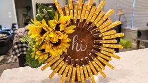 DIY Sunflower Wreath Using Dollar Tree Clothespins
