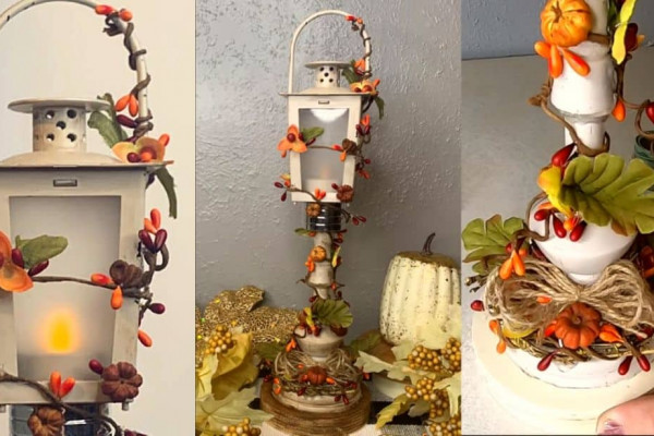 Dollar Tree Fall Lantern DIY