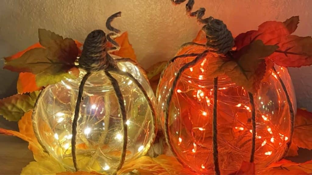 Dollar Tree Lighted Pumpkins DIY