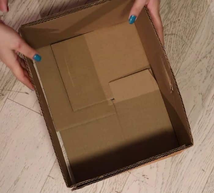 DIY Shelf Organizer Using Cardboard Boxes