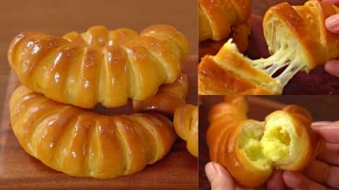 Easy Garlic Cheese & Custard Cream Bread Recipe | DIY Joy Projects and Crafts Ideas