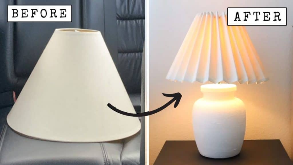Easy No Sew DIY Pleated Lamp Shade
