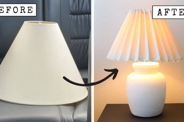 Easy No Sew DIY Pleated Lamp Shade
