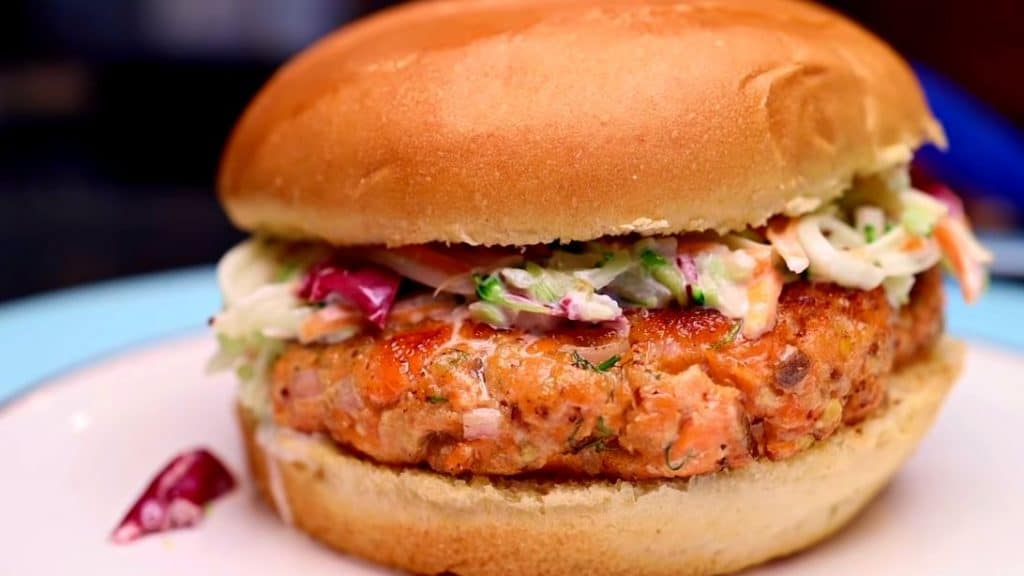 Easy Salmon Slaw Burgers Recipe