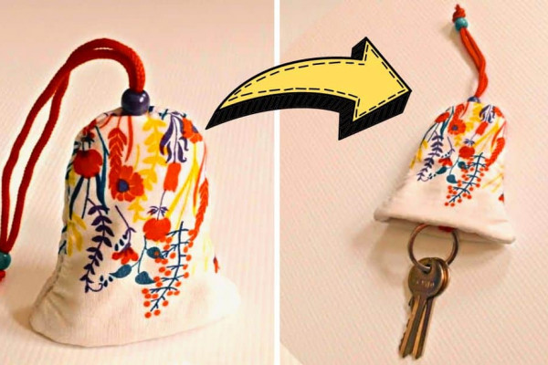 Easy-To-Sew DIY Fabric Key Cover And Holder