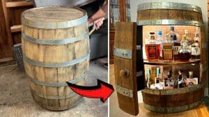 How To Build A Cabinet Using An Old Wine Barrel