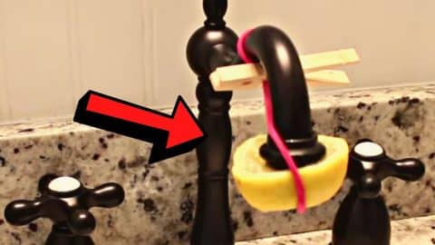 Lemon-Wrapped Faucet Head Cleaning Hack | DIY Joy Projects and Crafts Ideas