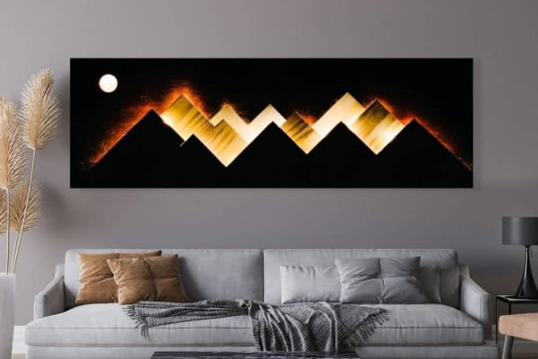 Lighted Mountain Wood Wall Art DIY