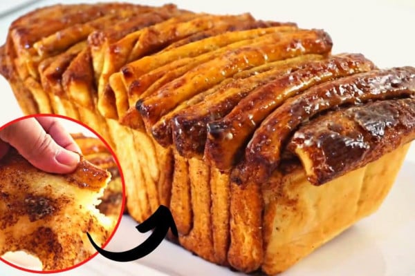 No-Knead Cinnamon Pull Apart Bread Recipe
