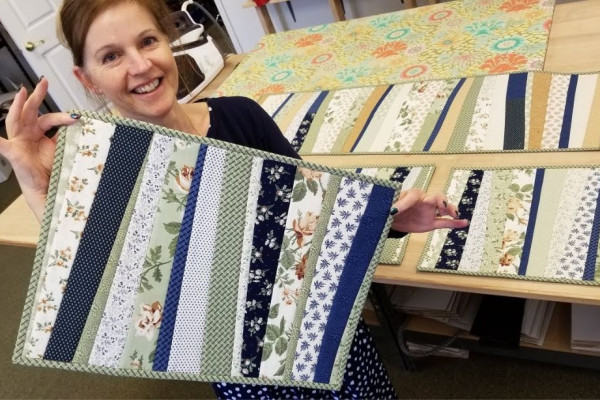 Quilt As You Go Placemat Using A Jelly Roll