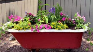Repurposed Clawfoot Tub Garden Planter