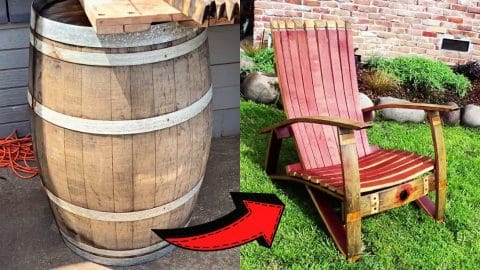 Repurposed DIY Wine Barrel Chair Tutorial | DIY Joy Projects and Crafts Ideas