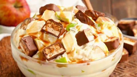 Snickers Apple Cheesecake Salad Recipe | DIY Joy Projects and Crafts Ideas