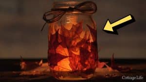 Super Easy DIY Fall Leaves Mason Jar Candleholder