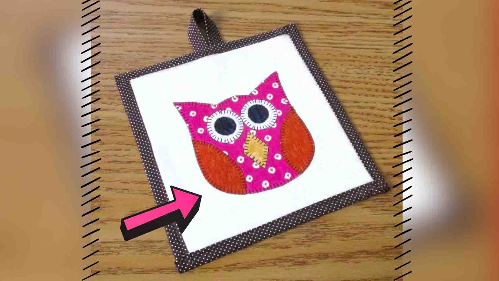 Appliquéd Owl Potholder Tutorial | DIY Joy Projects and Crafts Ideas