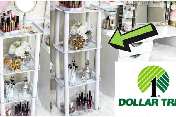DIY bookshelf using Dollar Tree items
