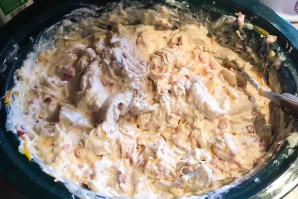Crock pot cheesy bacon ranch chicken recipe