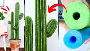 Easy DIY Big Cactus Plant Using Pool Noodles