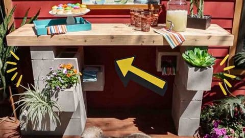 DIY Cinder Block Outdoor Bar With Planters | DIY Joy Projects and Crafts Ideas