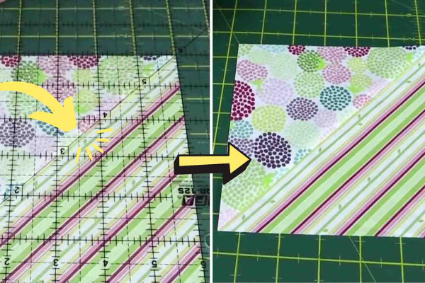 How to square up a half square triangle block