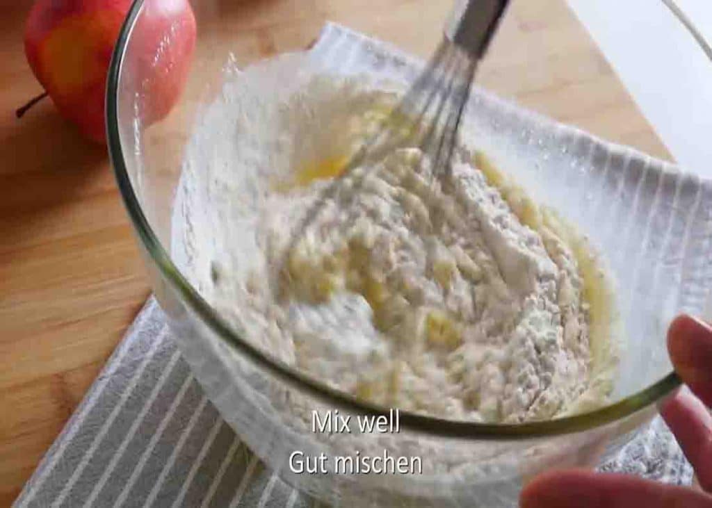 Making the batter for the apple cake