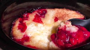 3-Ingredient Crock Pot Cherry Cobbler Recipe