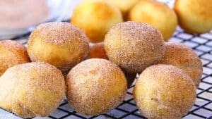 4-Ingredient Cinnamon Sugar Coated Doughnuts