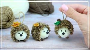 DIY Cute Pompom Hedgehog Toy