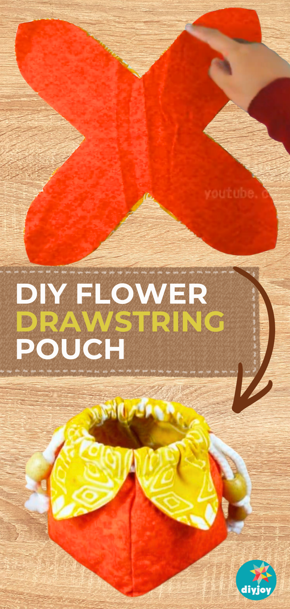 DIY Flower Drawstring Pouch Tutorial